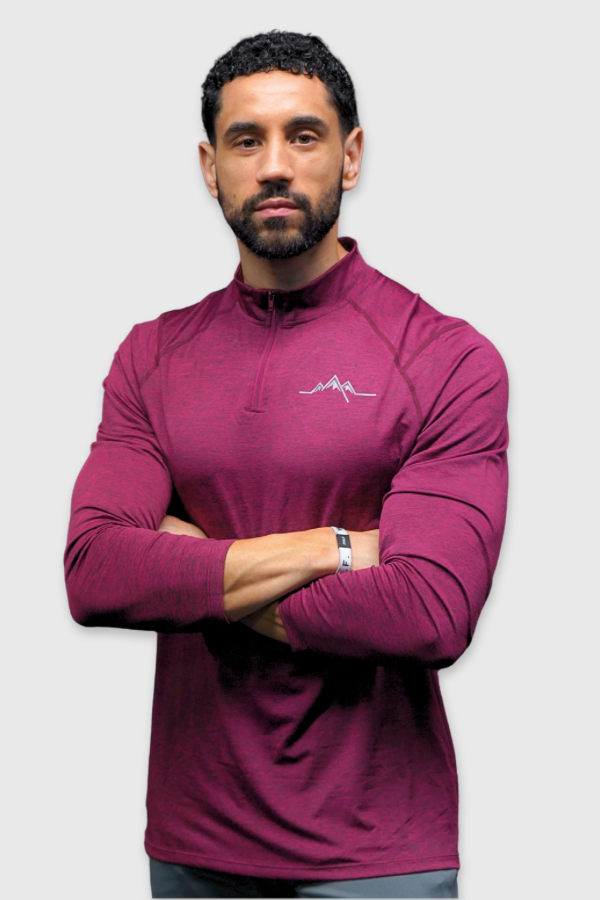 RockyGains Athletic 1/4 Zip - Maroon