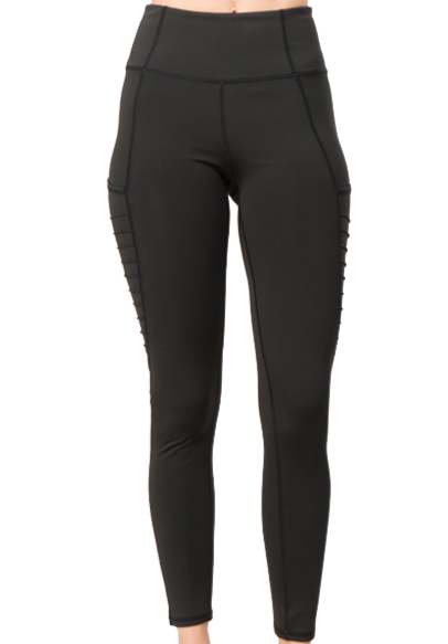 Black leggings with mesh