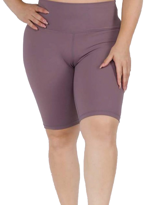 Biker Shorts - Smokey Mauve - Plus Size - RockyGains