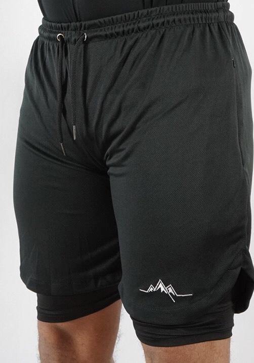 Premium Shorts w/ Compression - Black - RockyGains