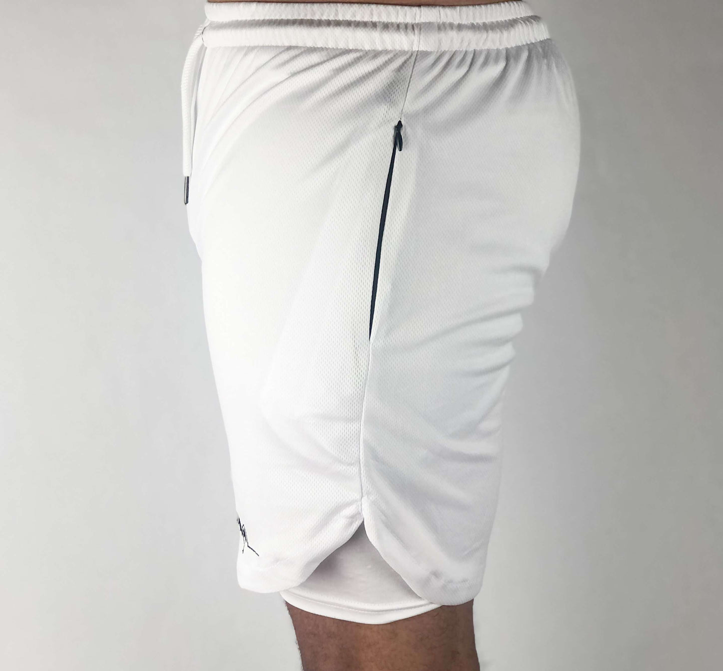 Premium Shorts w/ Compression - White - RockyGains