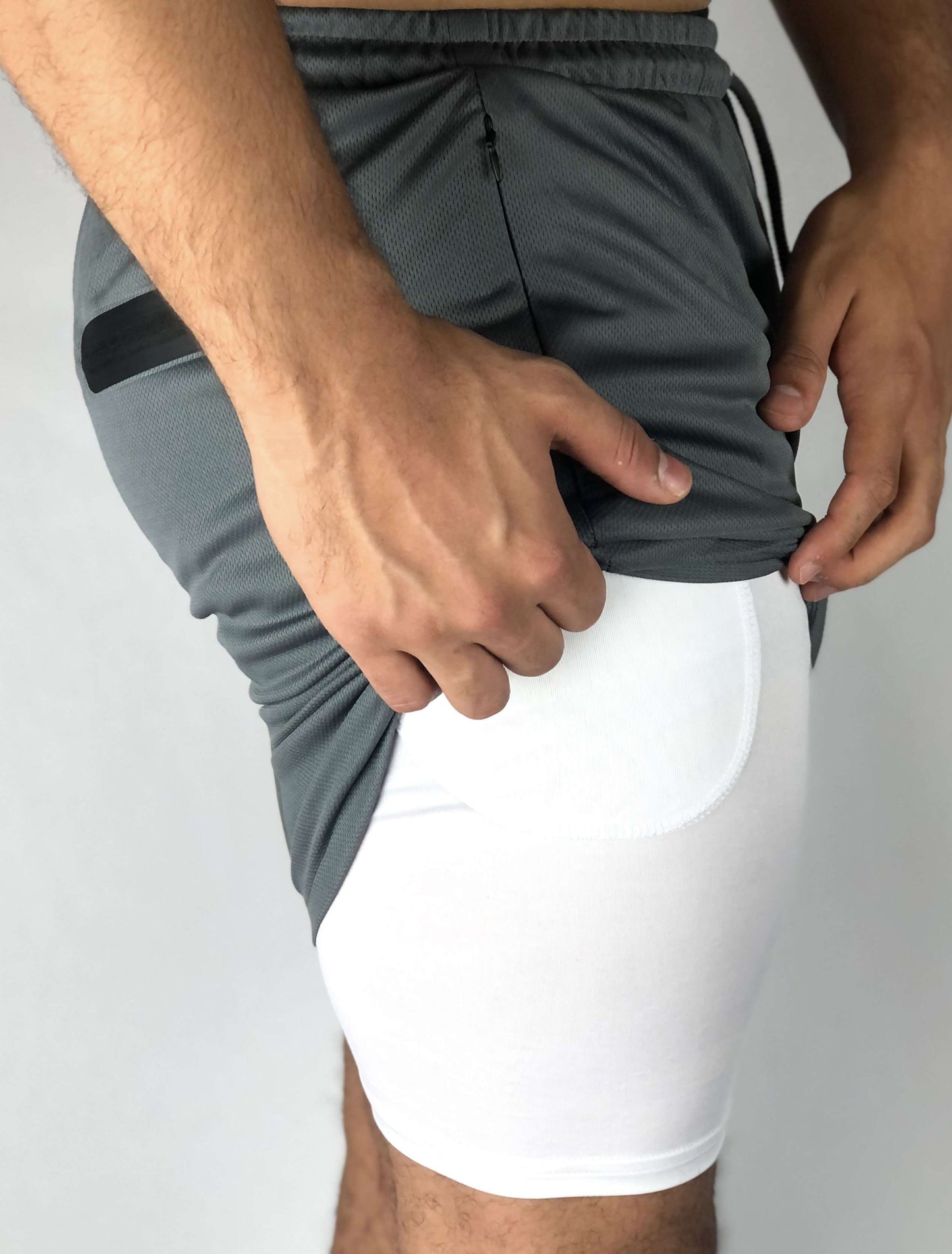 Premium Shorts w/ Compression - Gray - RockyGains