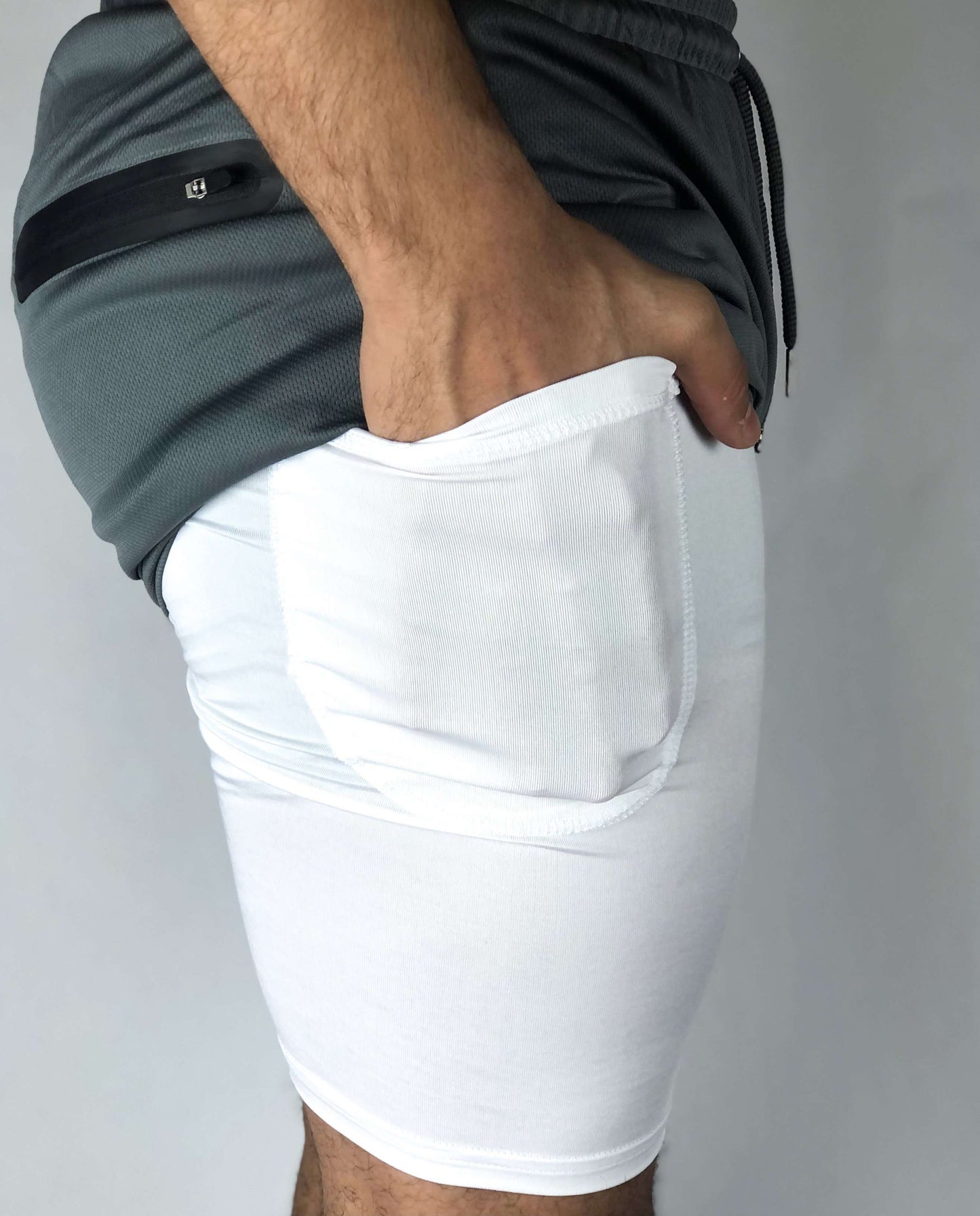Premium Shorts w/ Compression - Gray - RockyGains