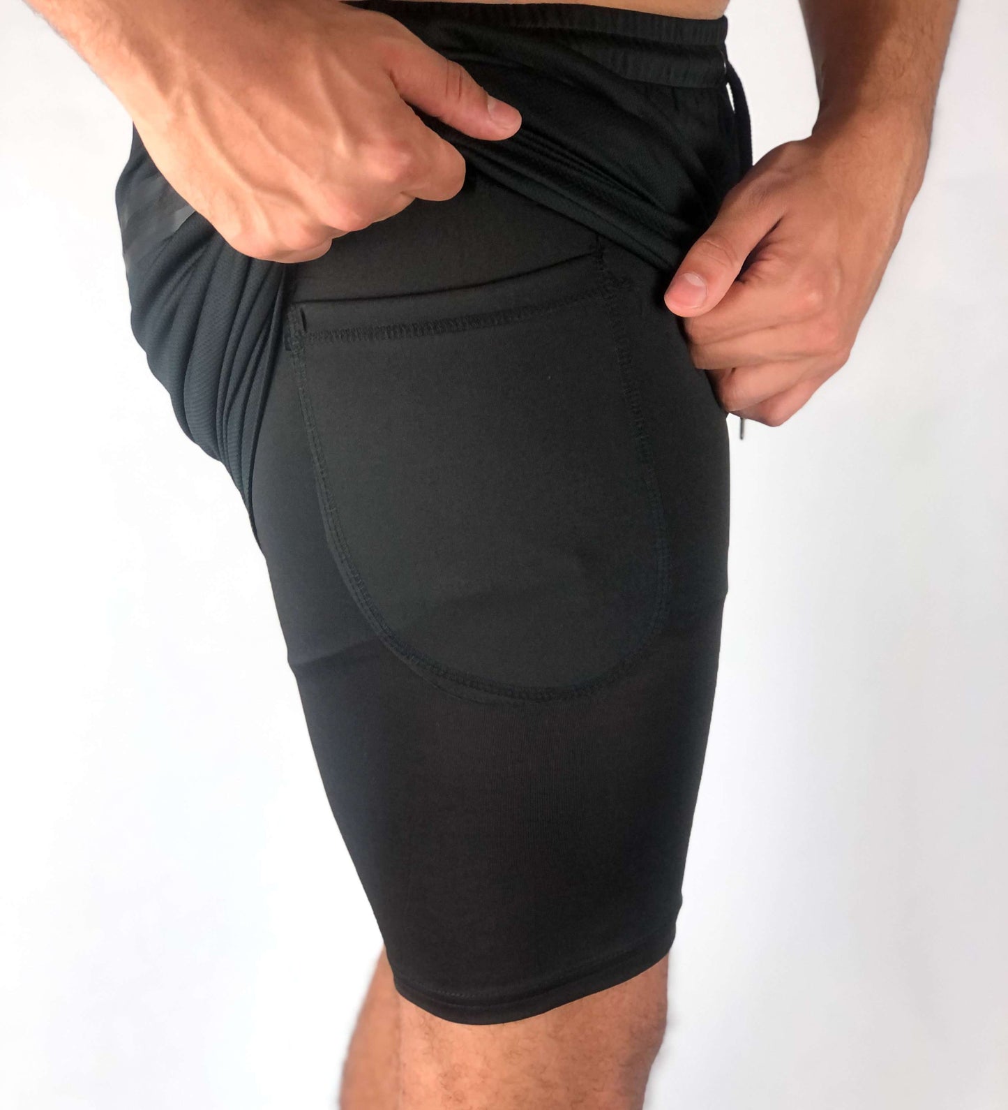 Premium Shorts w/ Compression - Black - RockyGains