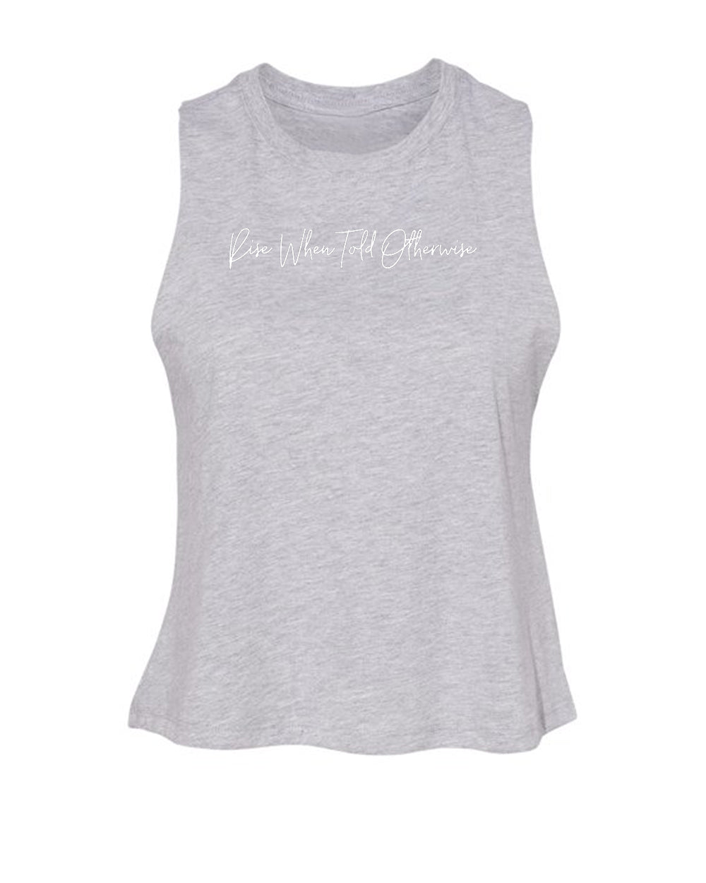 Script - Heather Gray Racerback Crop Tank
