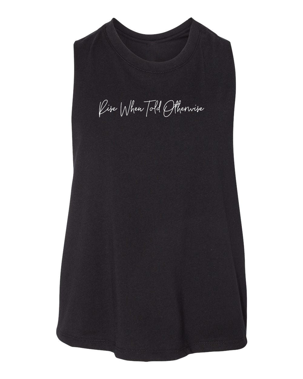Script - Black Racerback Crop Tank