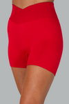 Aero V-Band Scrunch Shorts - Ruby Red