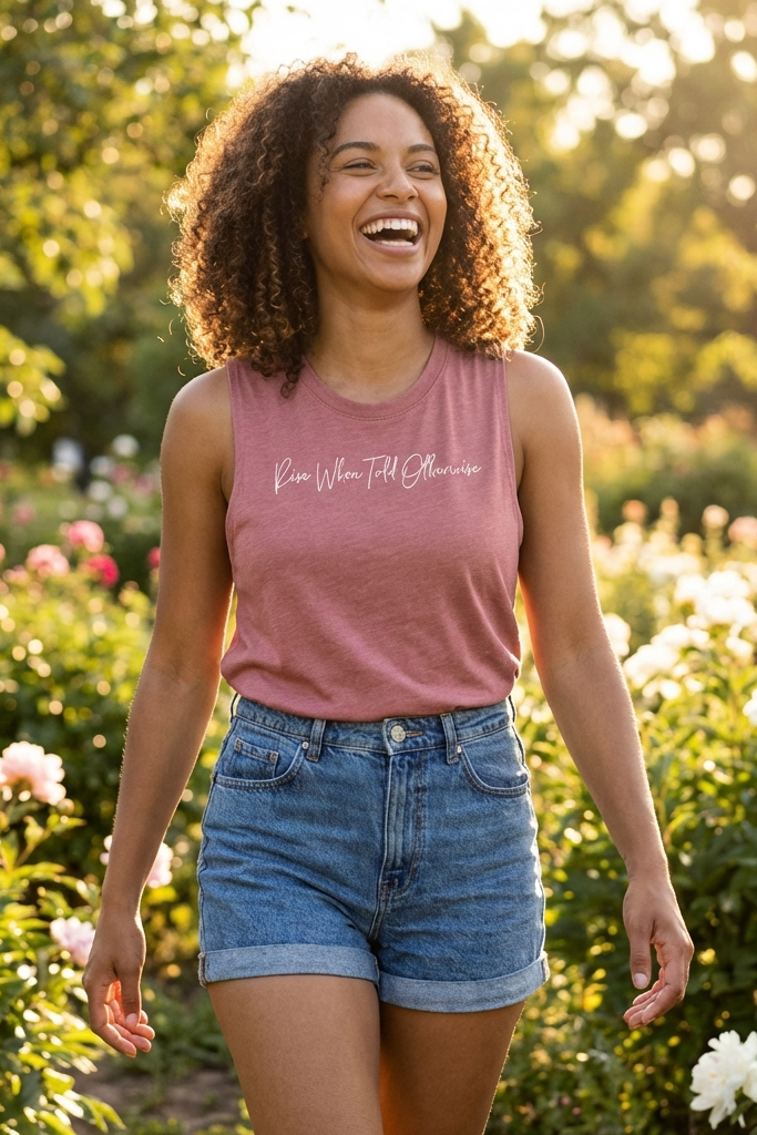 Script - Racerback Crop Tank, Lightweight