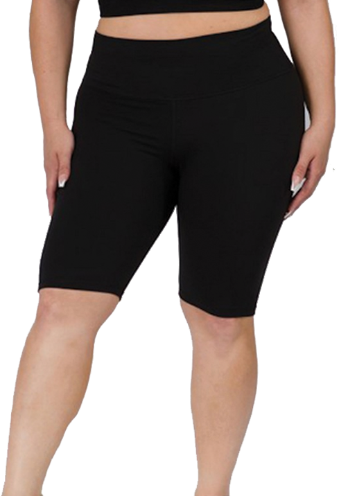 Biker Shorts - Black - Plus Size - RockyGains