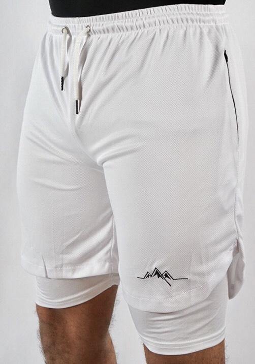 Premium Shorts w/ Compression - White - RockyGains